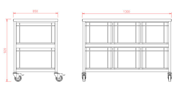 Grondstoffenstation RVS - 6x 60 liter