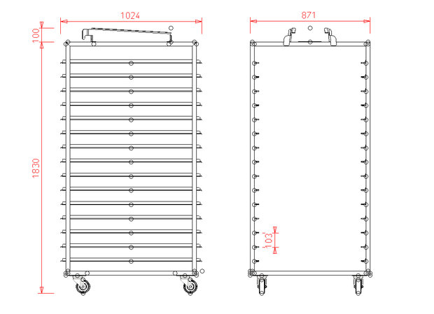 Platenwagen Hein - 100x80 - 15 etages