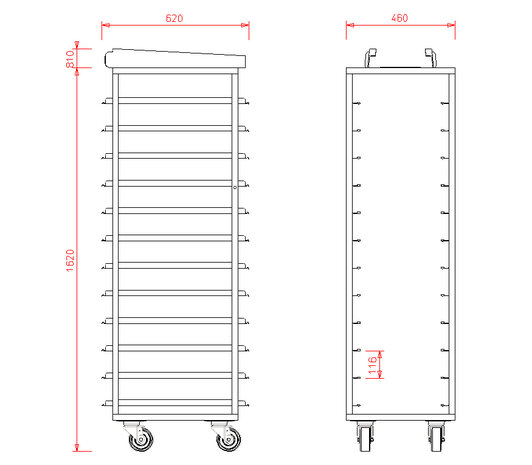 Platenwagen Hein - 60x40 - 12 etages