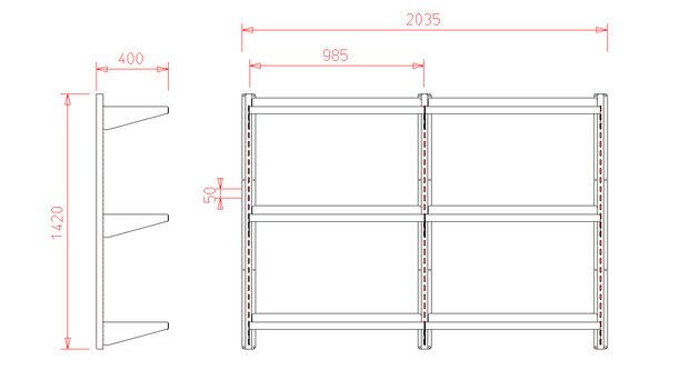 Wandschap verstelbaar - 6 vlonders