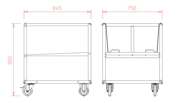 Platenopvangwagen - 80x60