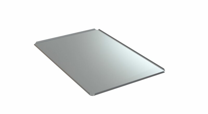 Bakplaat alusteel 60x40 - 4 randen van 1.1cm op 90&deg; met open hoeken