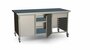 Werkbank met RVS blad 200x95x100 - kast, lade en platenrek