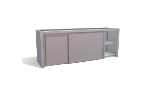 RVS wandkast 160x40x60 - schuifdeuren en verstelbaar vlonder